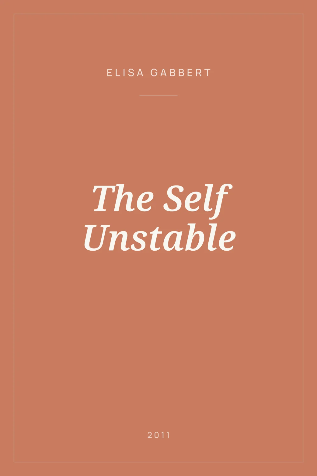 Portada de The Self Unstable