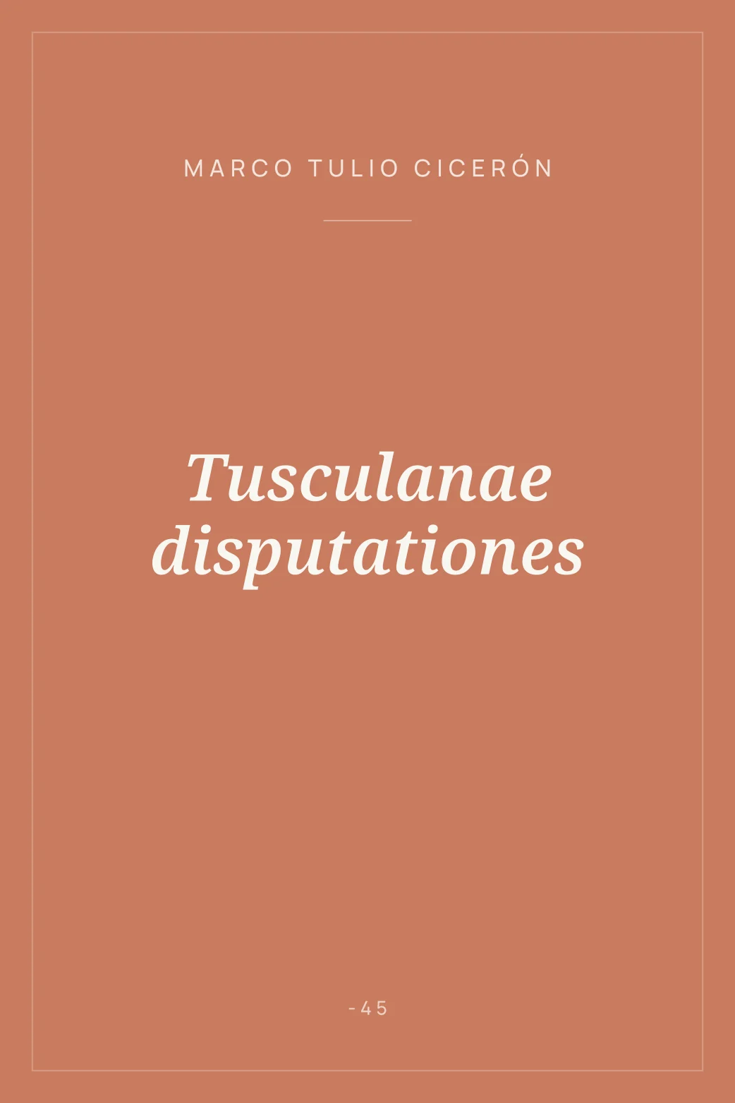 Portada de Tusculanae disputationes