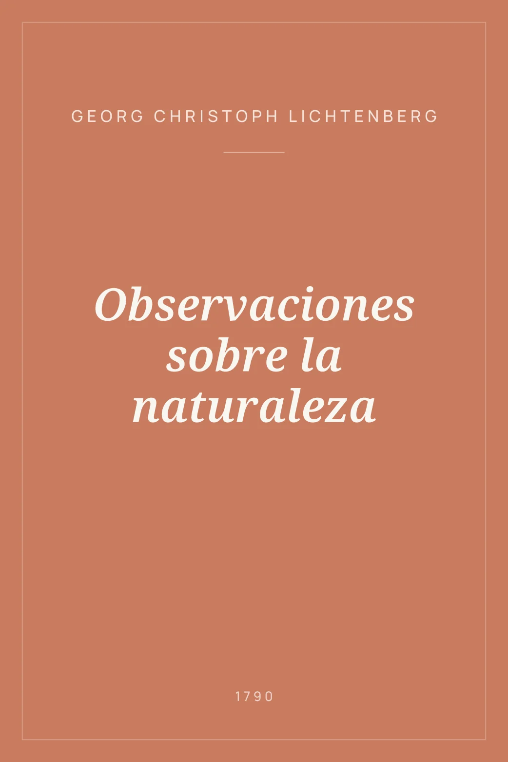 Portada de Observaciones sobre la naturaleza