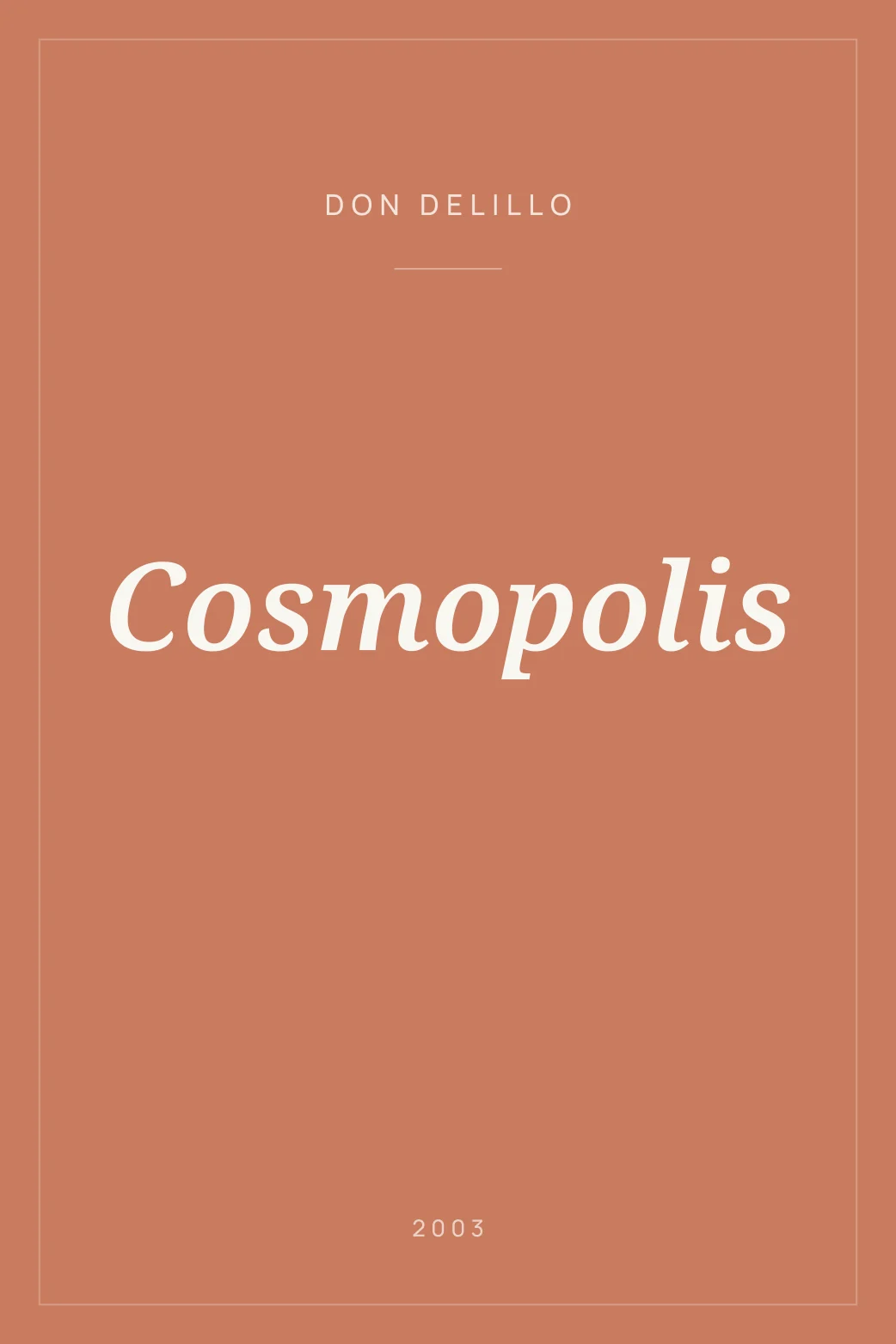 Portada de Cosmopolis
