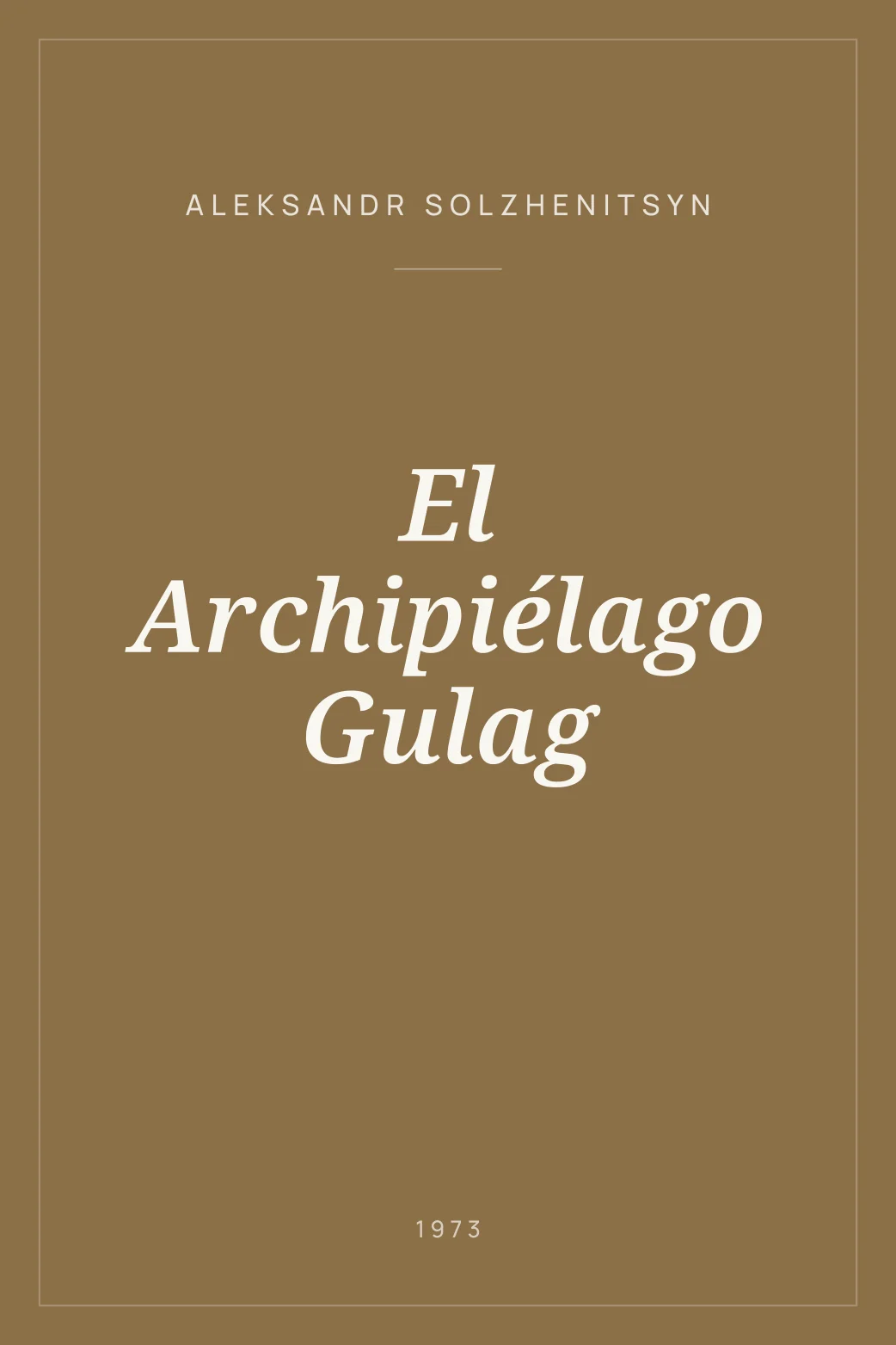 Portada de El Archipiélago Gulag