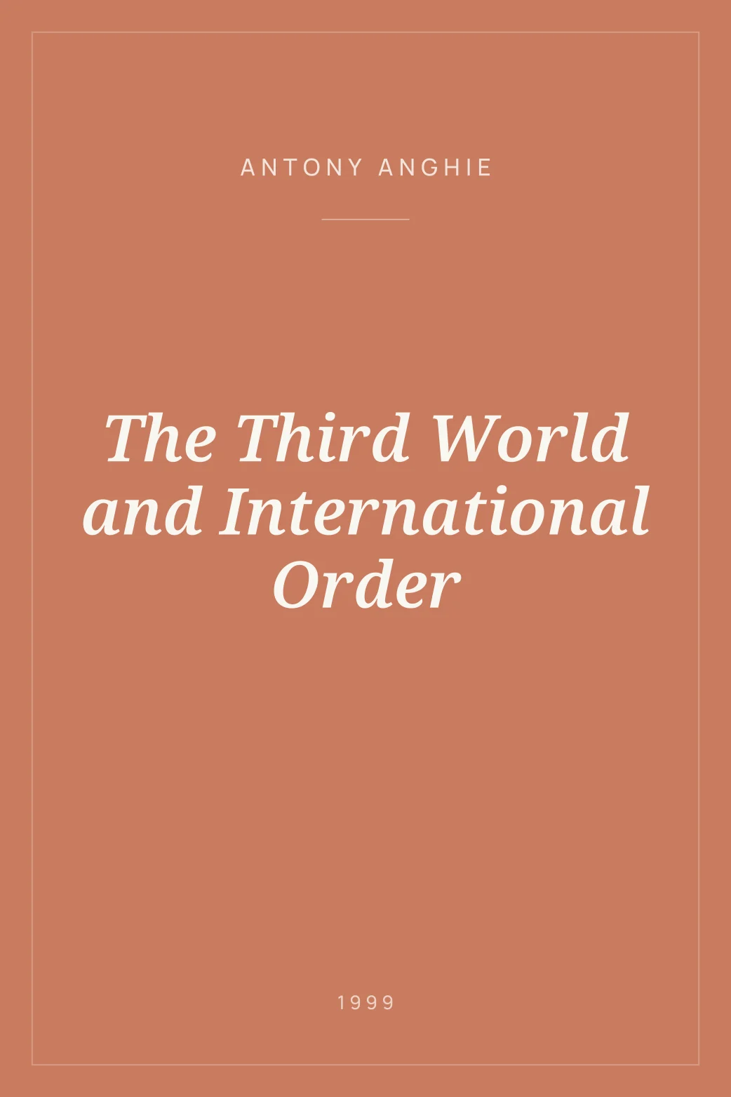 Portada de The Third World and International Order