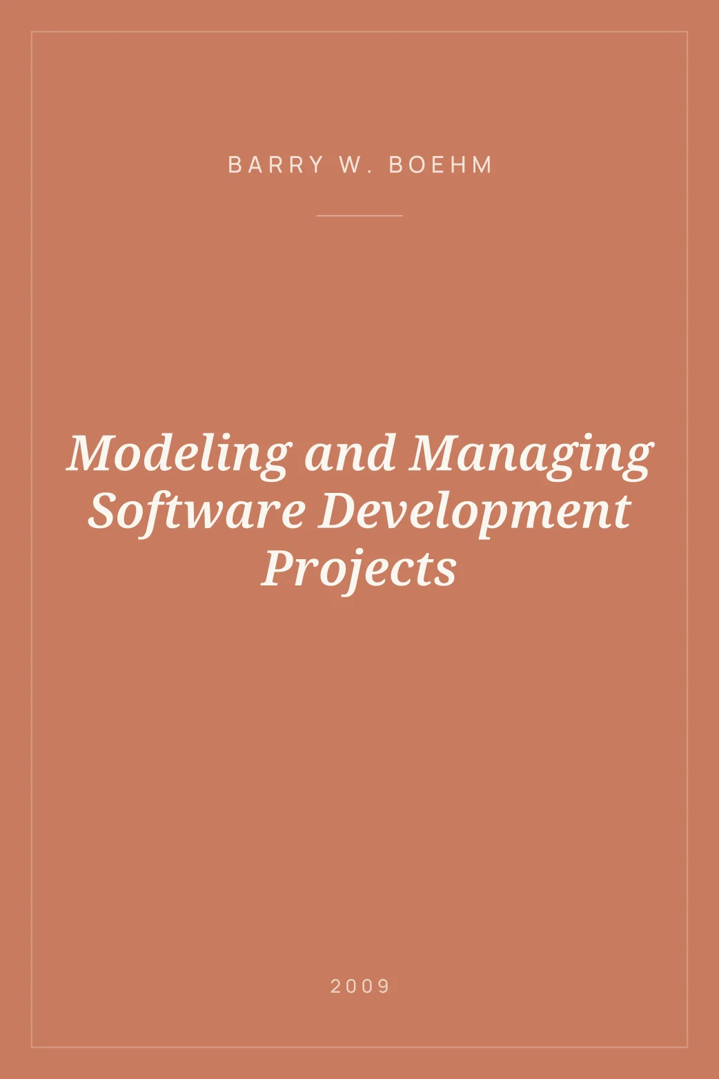Portada de Modeling and Managing Software Development Projects