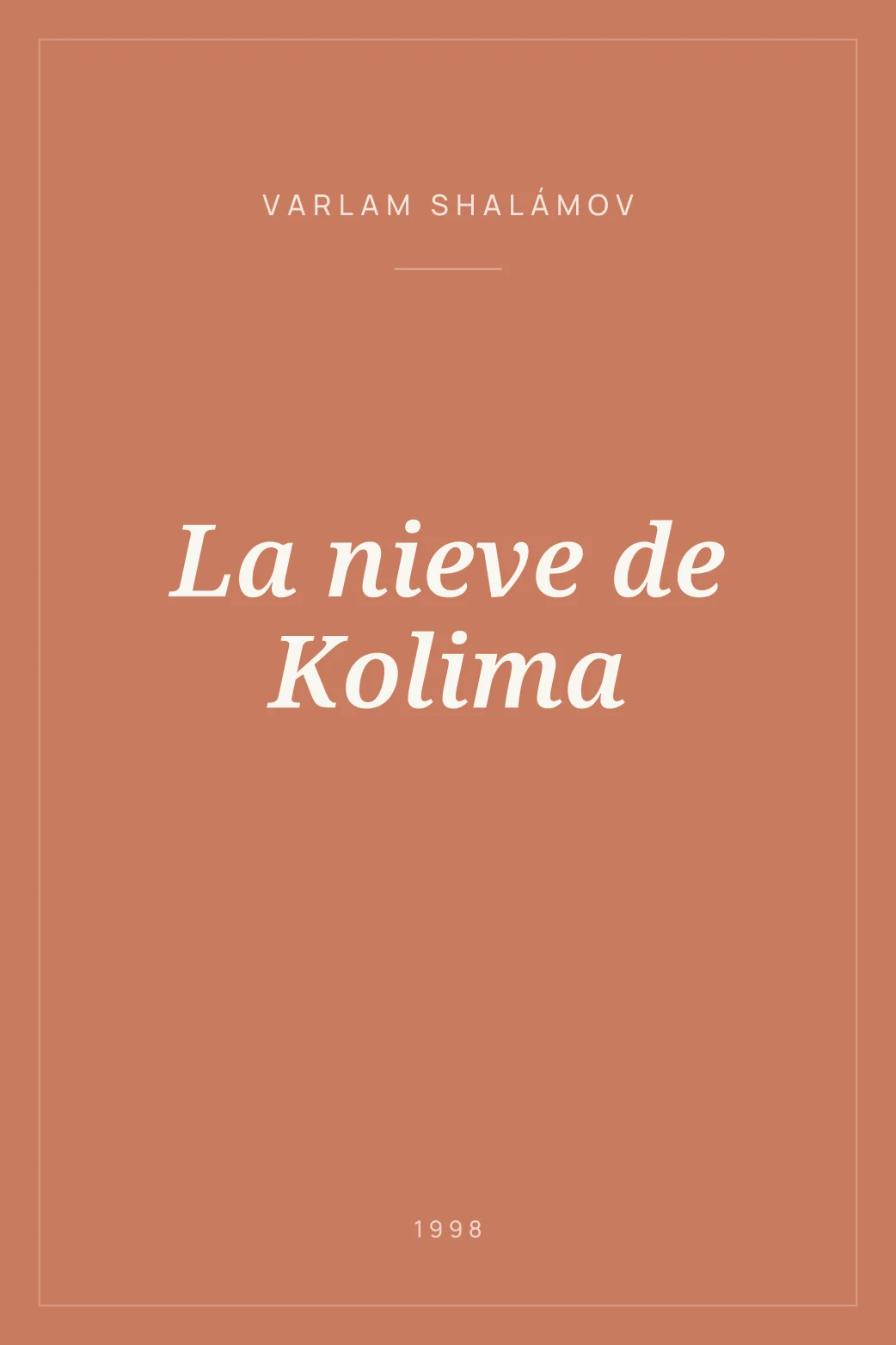 Portada de La nieve de Kolima