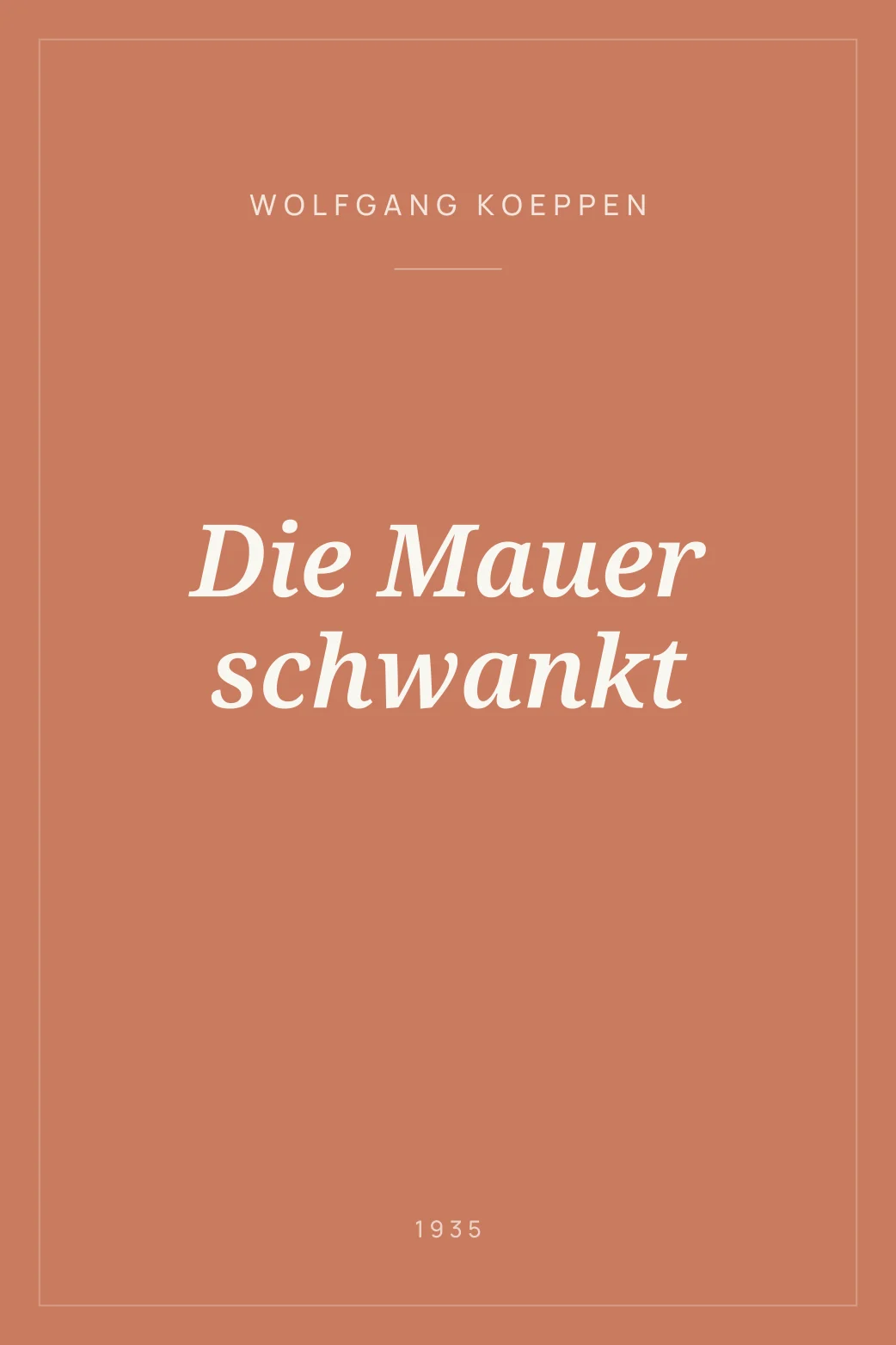 Portada de Die Mauer schwankt