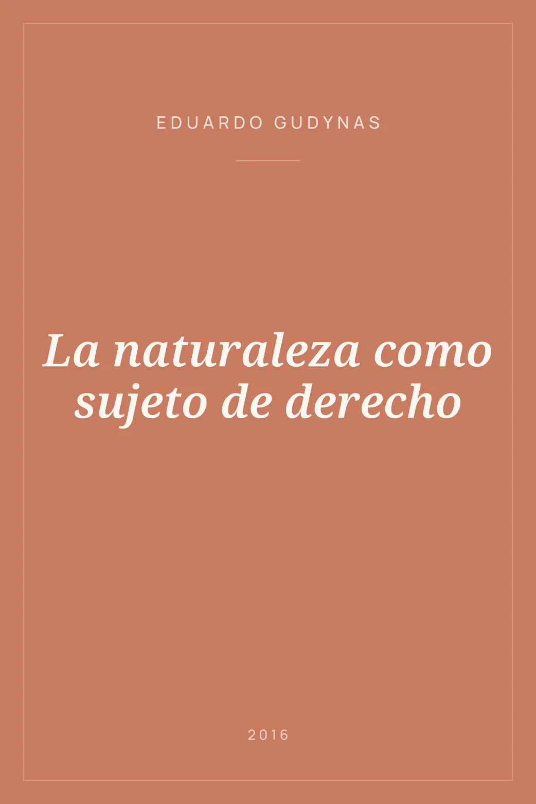 Portada de La naturaleza como sujeto de derecho