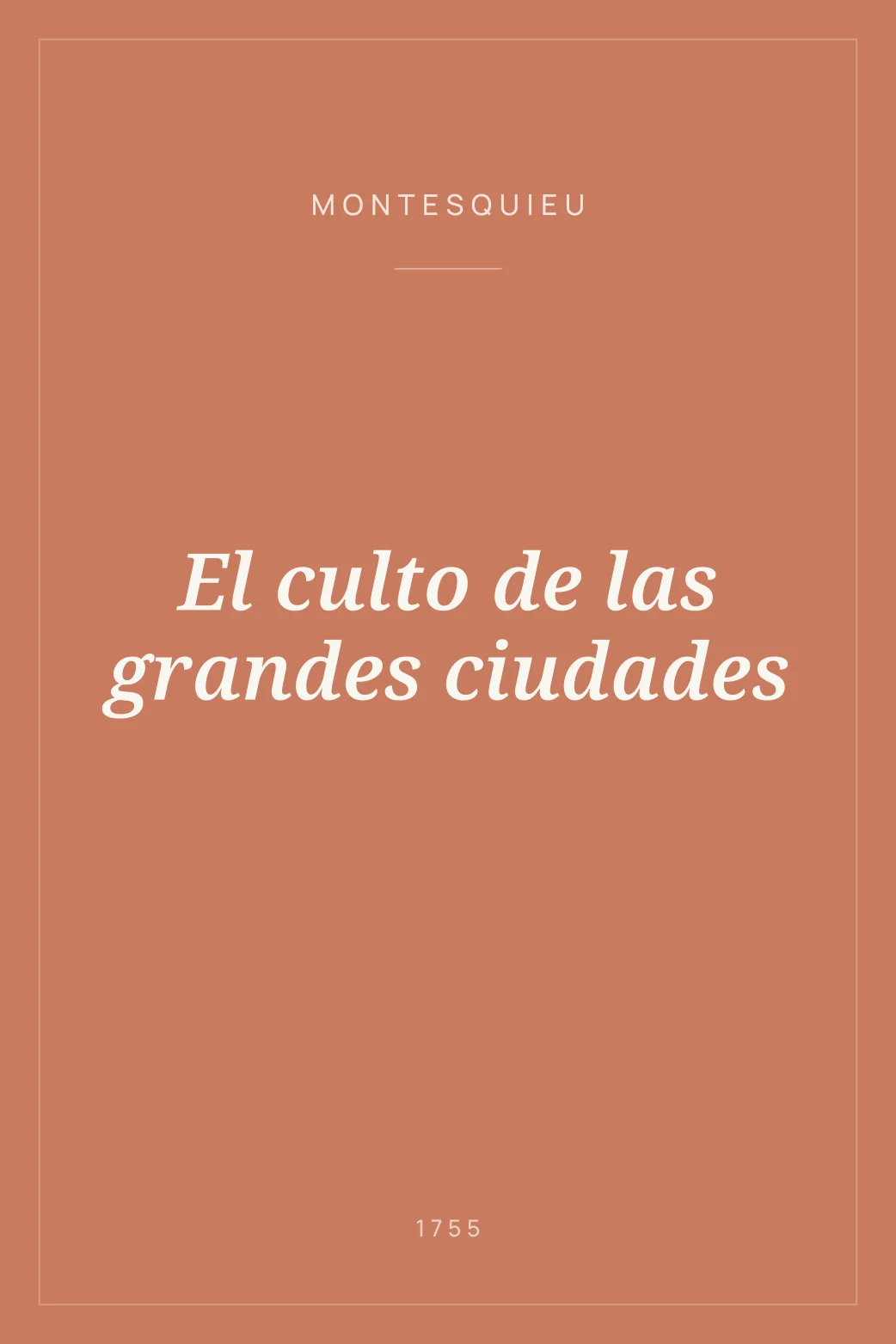 Portada de El culto de las grandes ciudades