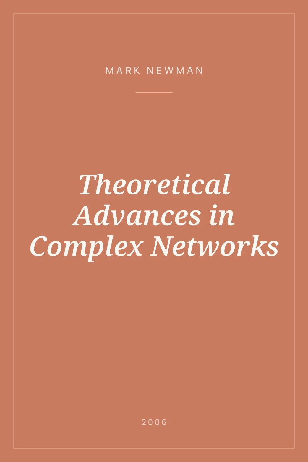 Portada de Theoretical Advances in Complex Networks