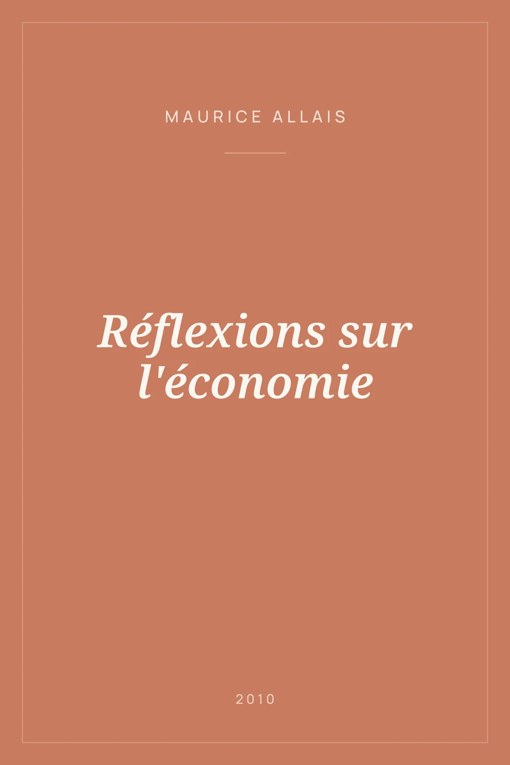 Portada de Réflexions sur l'économie