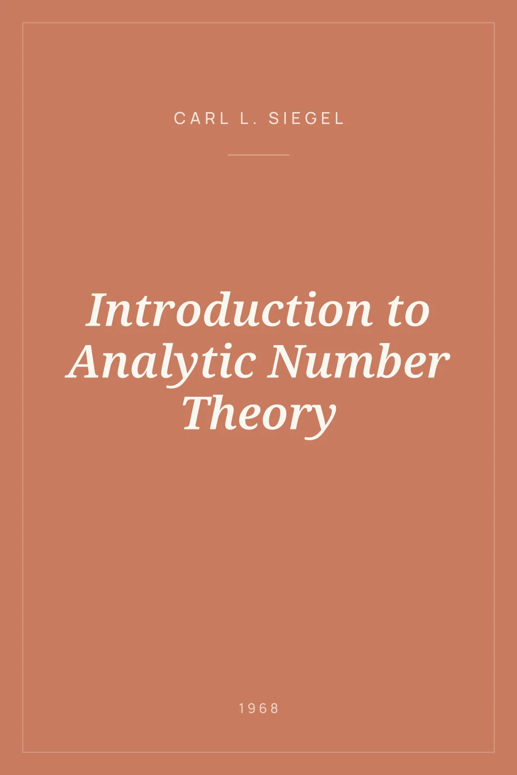Portada de Introduction to Analytic Number Theory