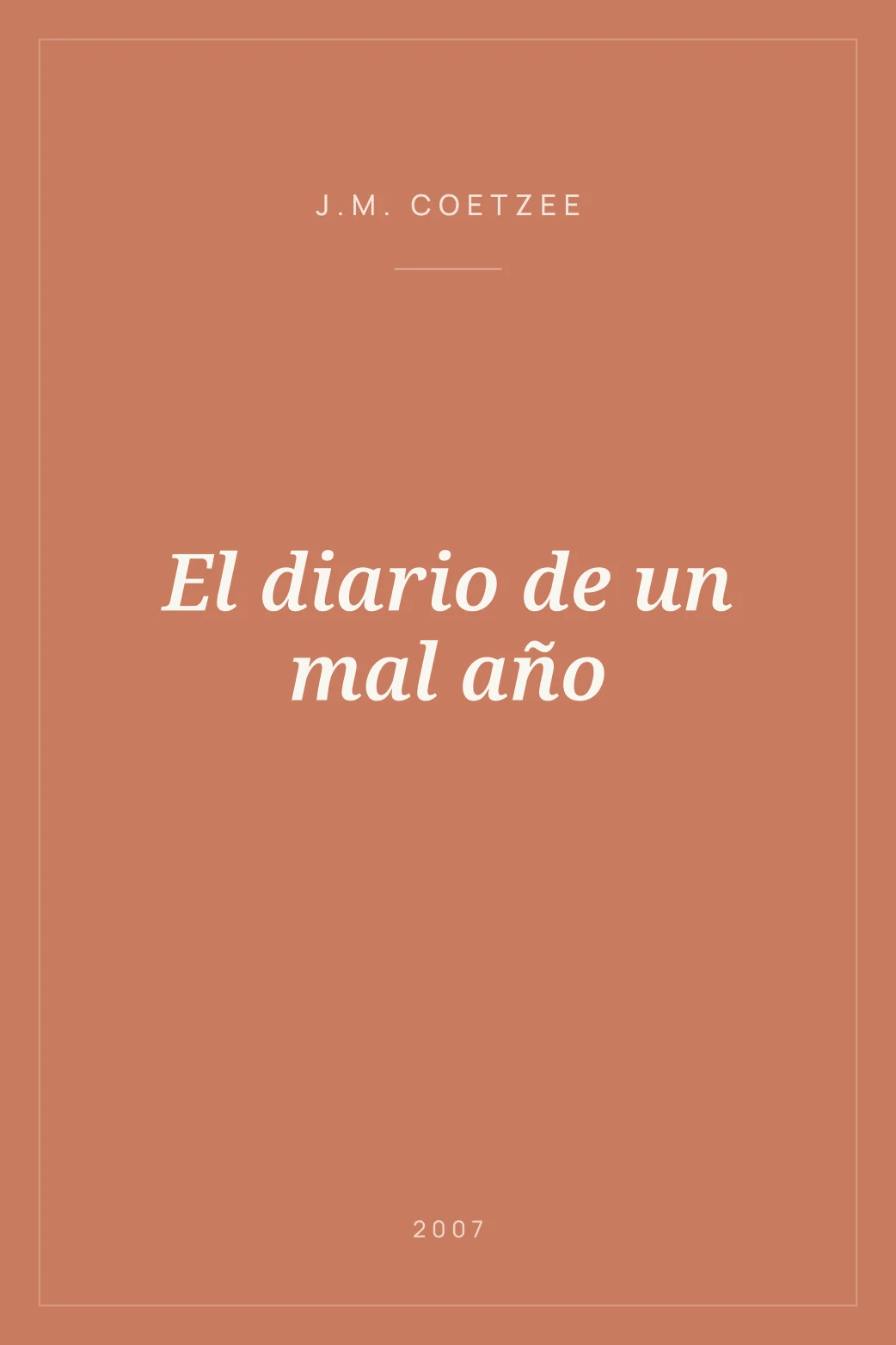 Portada de El diario de un mal año