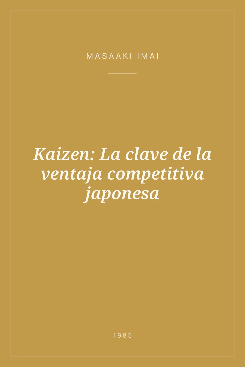 Portada de Kaizen: La clave de la ventaja competitiva japonesa