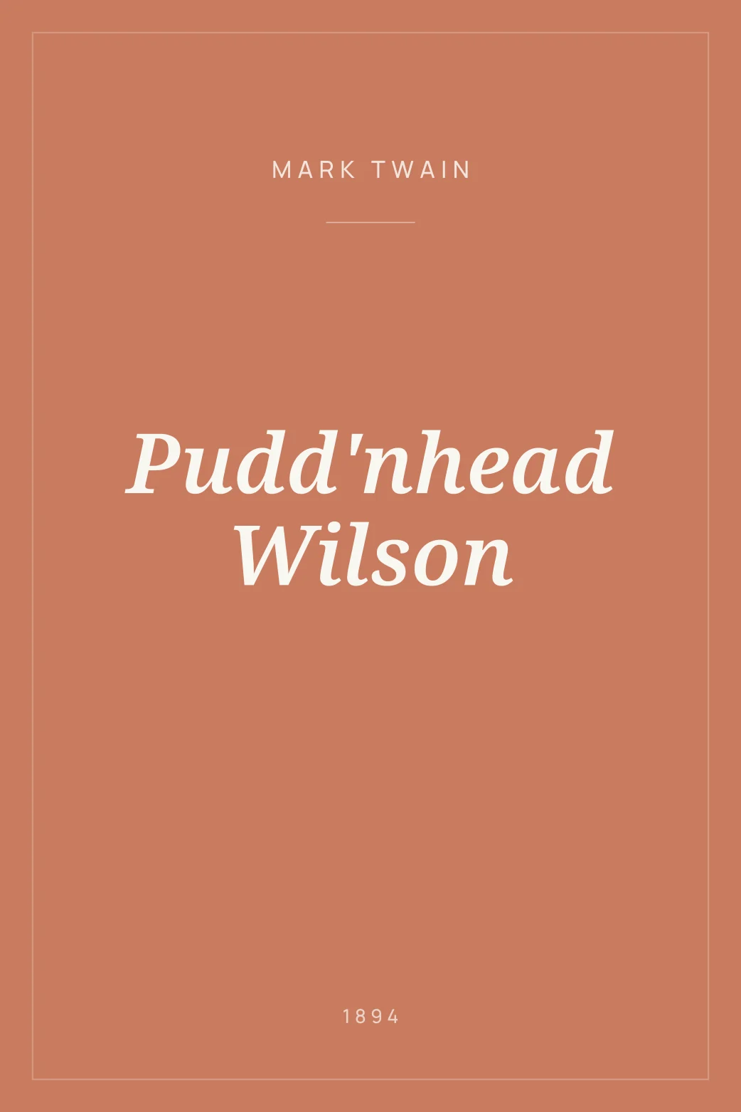 Portada de Pudd'nhead Wilson
