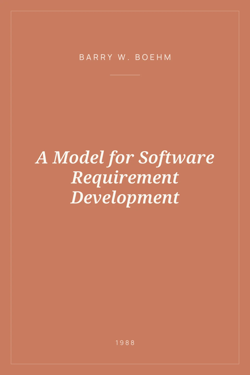 Portada de A Model for Software Requirement Development