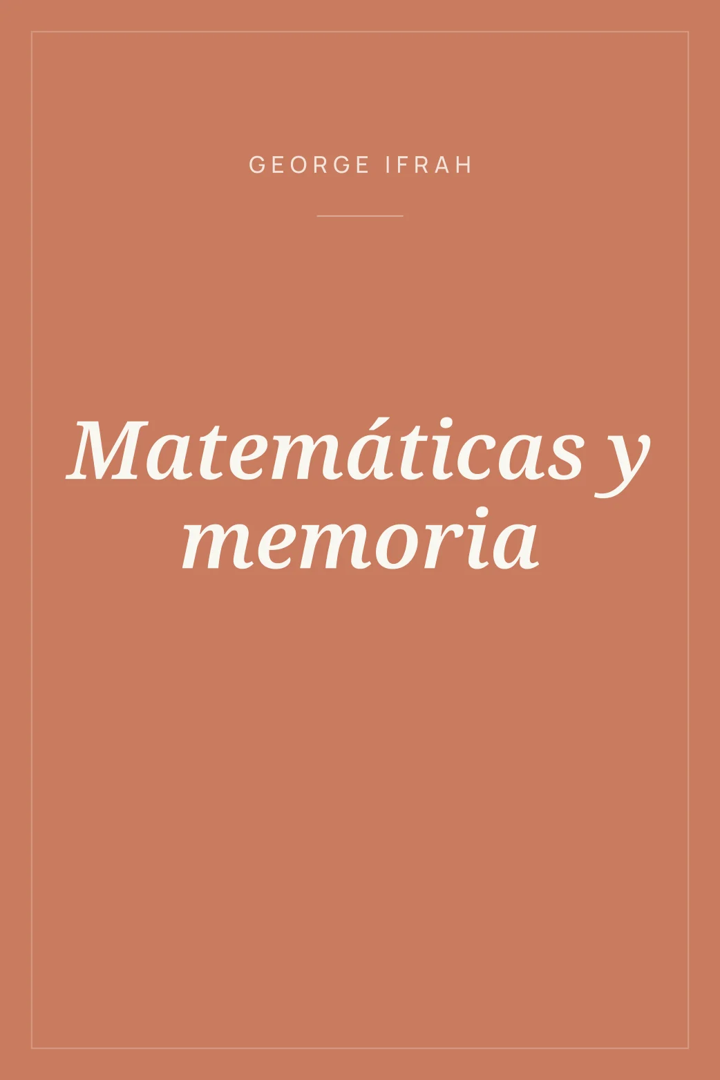 Portada de Matemáticas y memoria