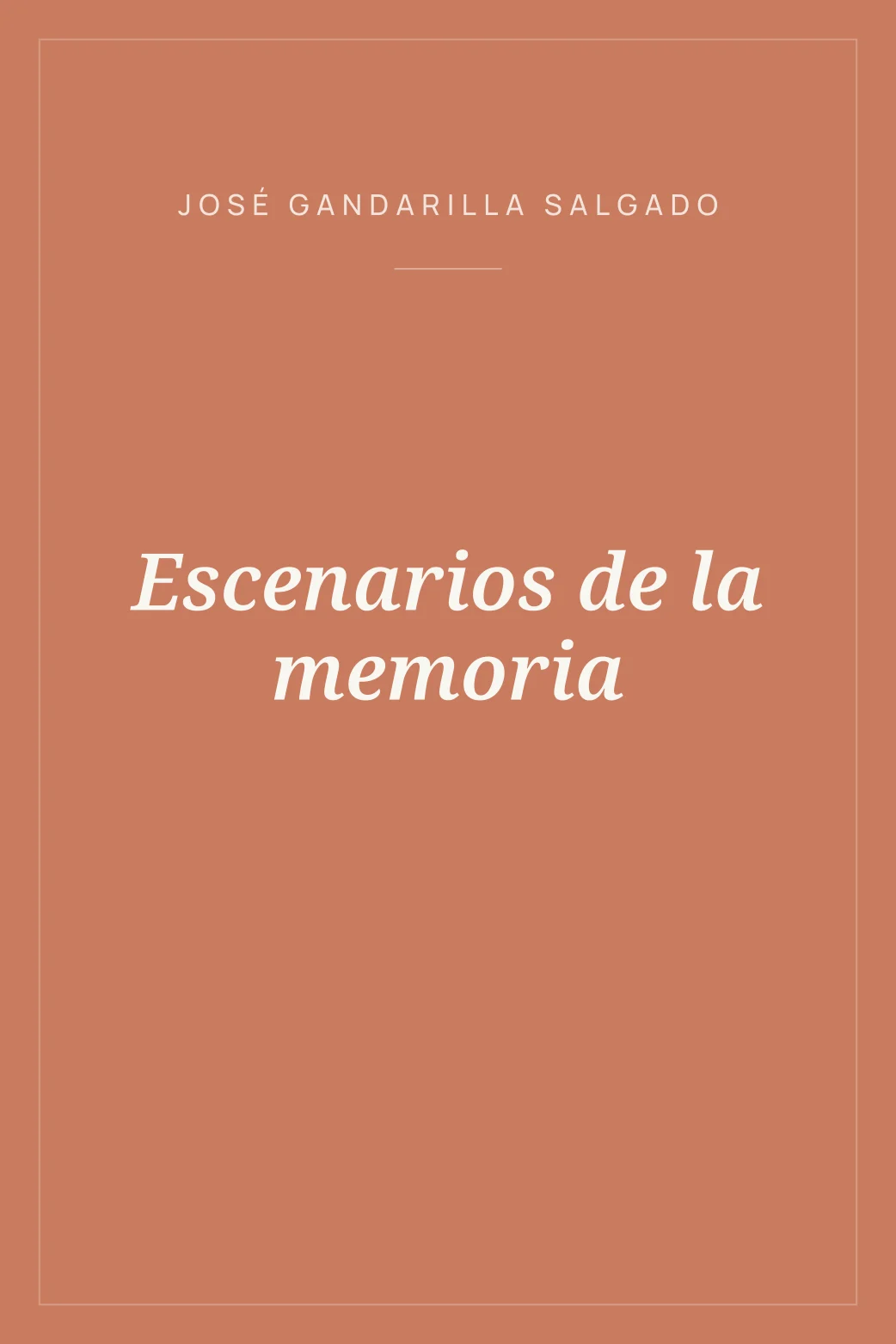 Portada de Escenarios de la memoria