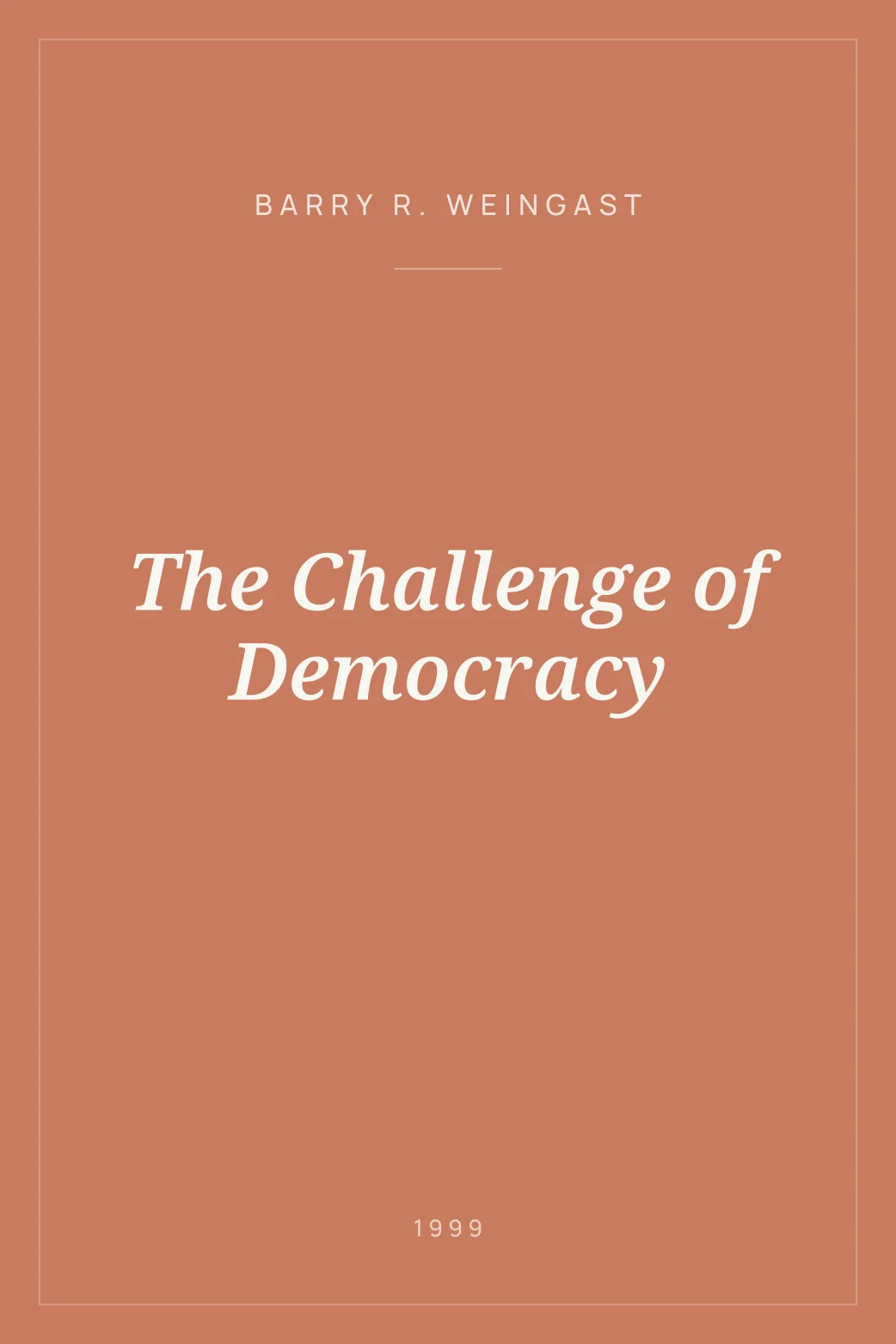 Portada de The Challenge of Democracy