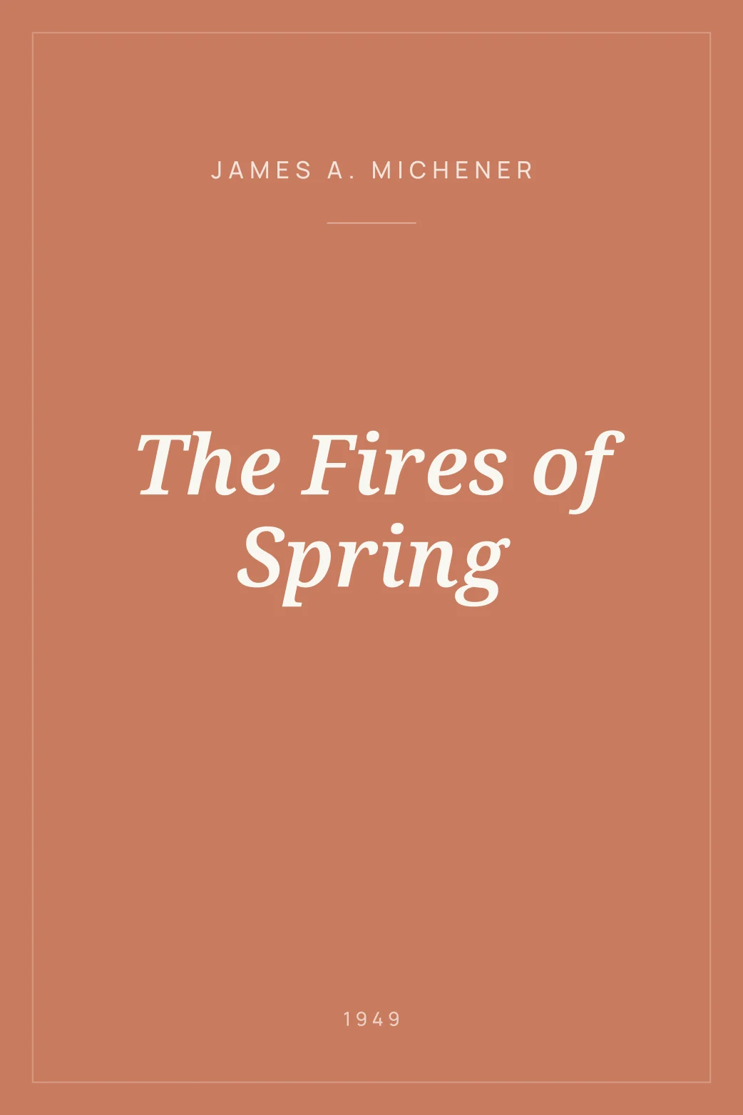 Portada de The Fires of Spring