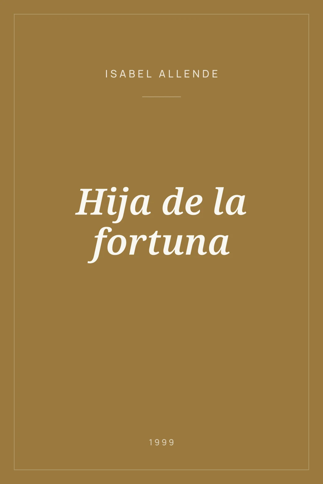 Portada de Hija de la fortuna