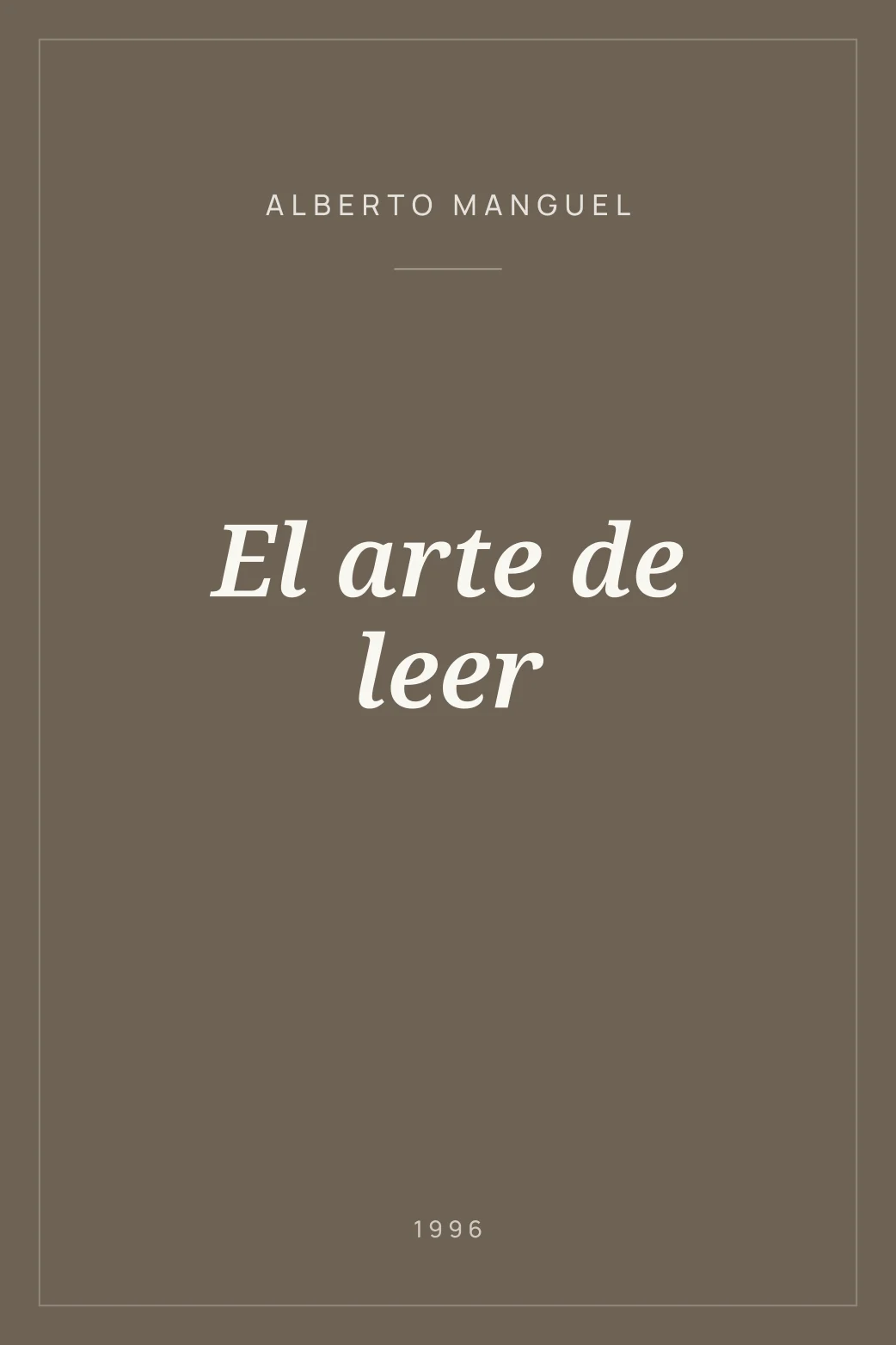 Portada de El arte de leer
