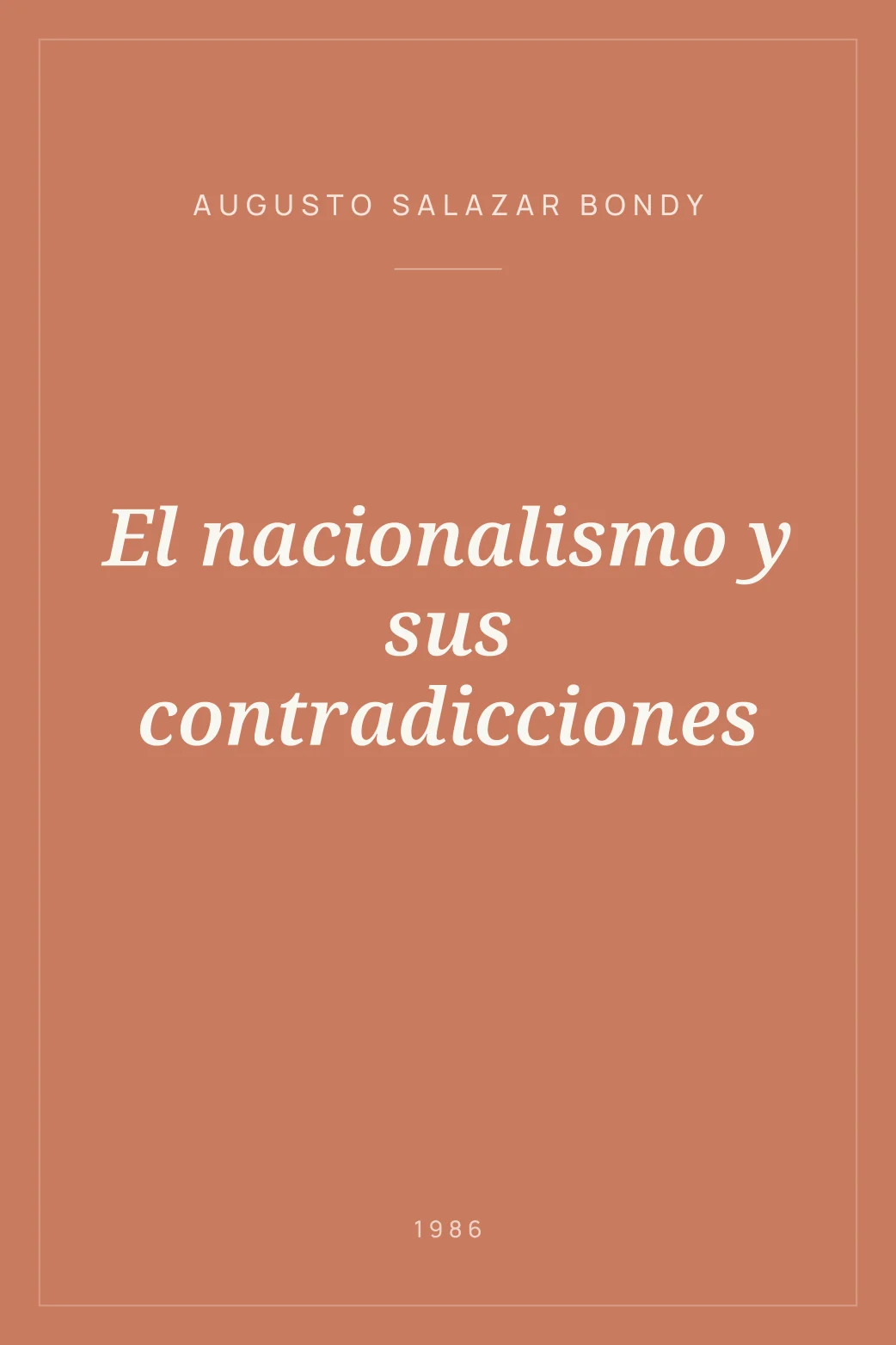 Portada de El nacionalismo y sus contradicciones