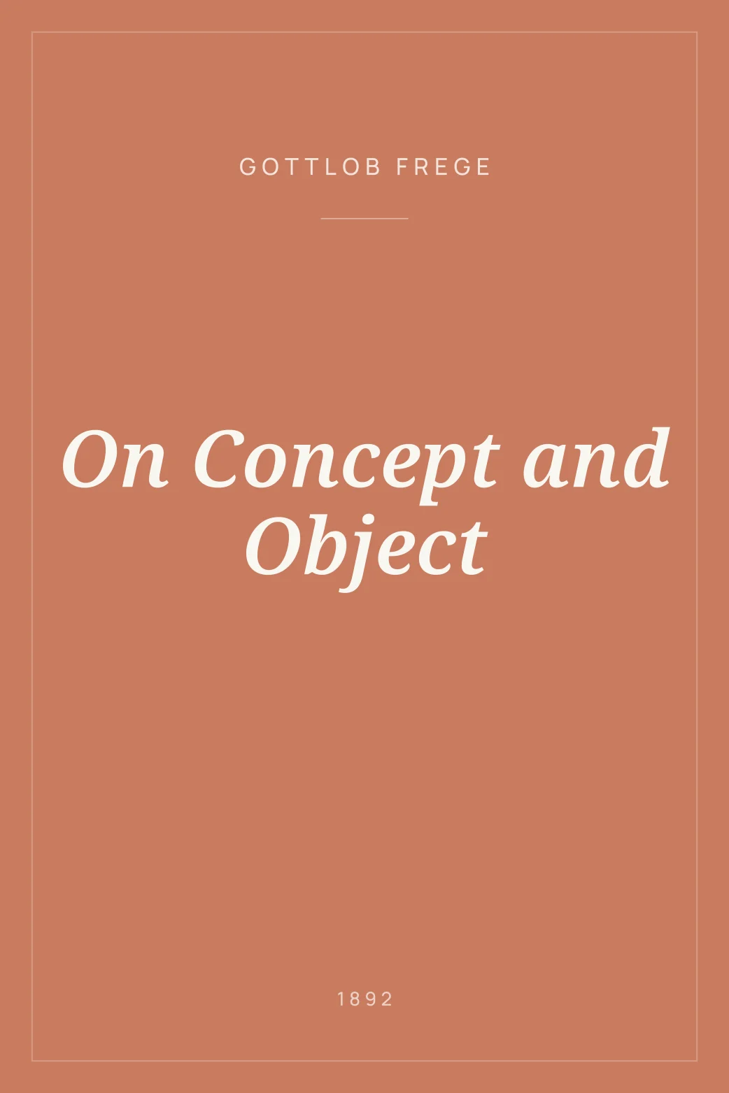 Portada de On Concept and Object
