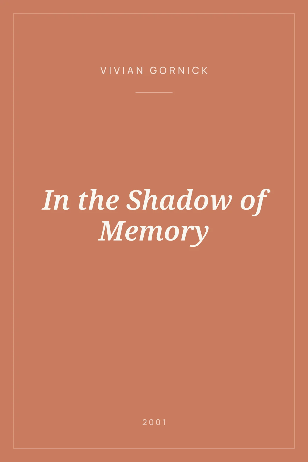 Portada de In the Shadow of Memory