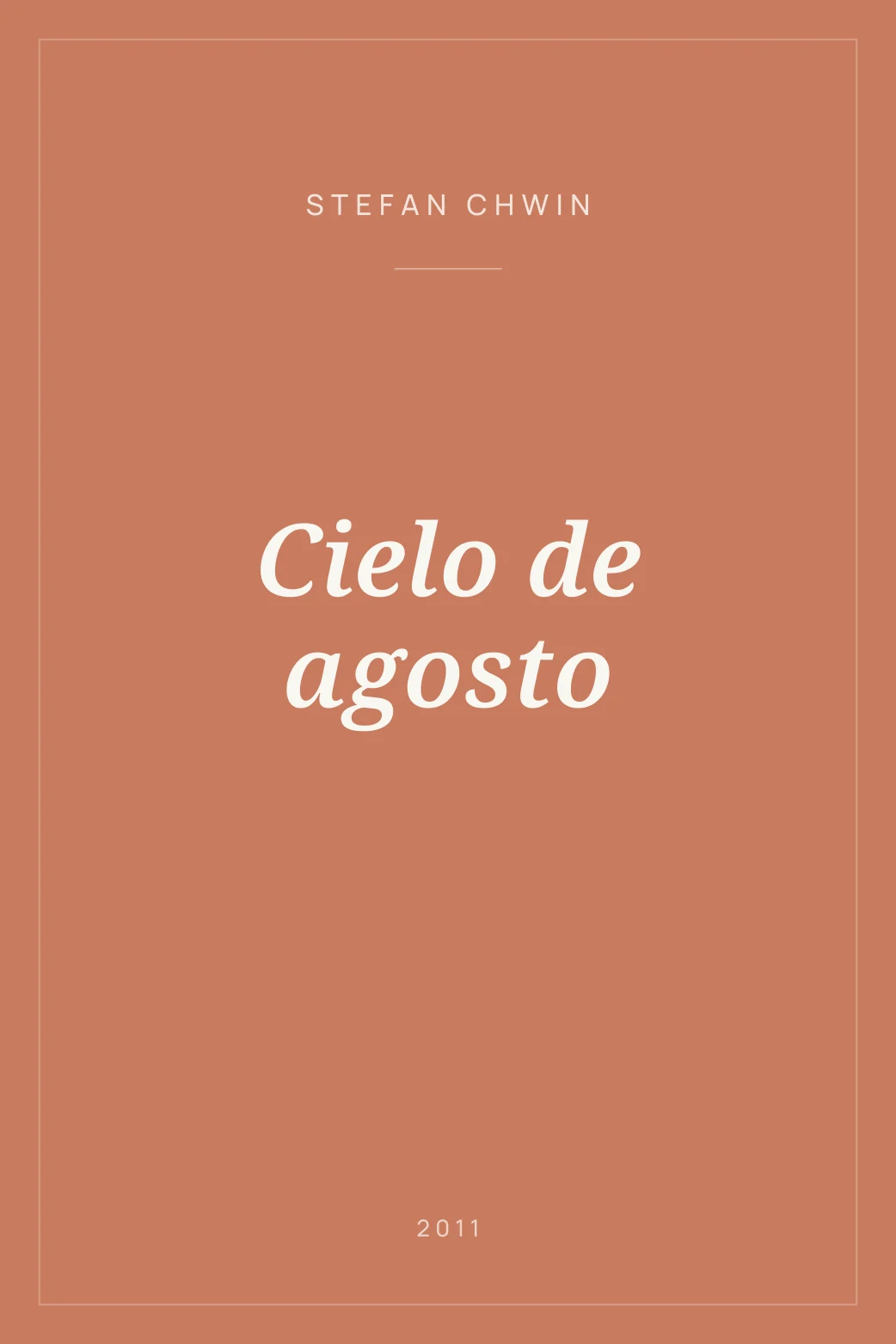 Portada de Cielo de agosto