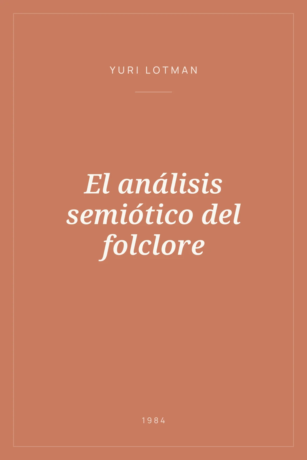 Portada de El análisis semiótico del folclore