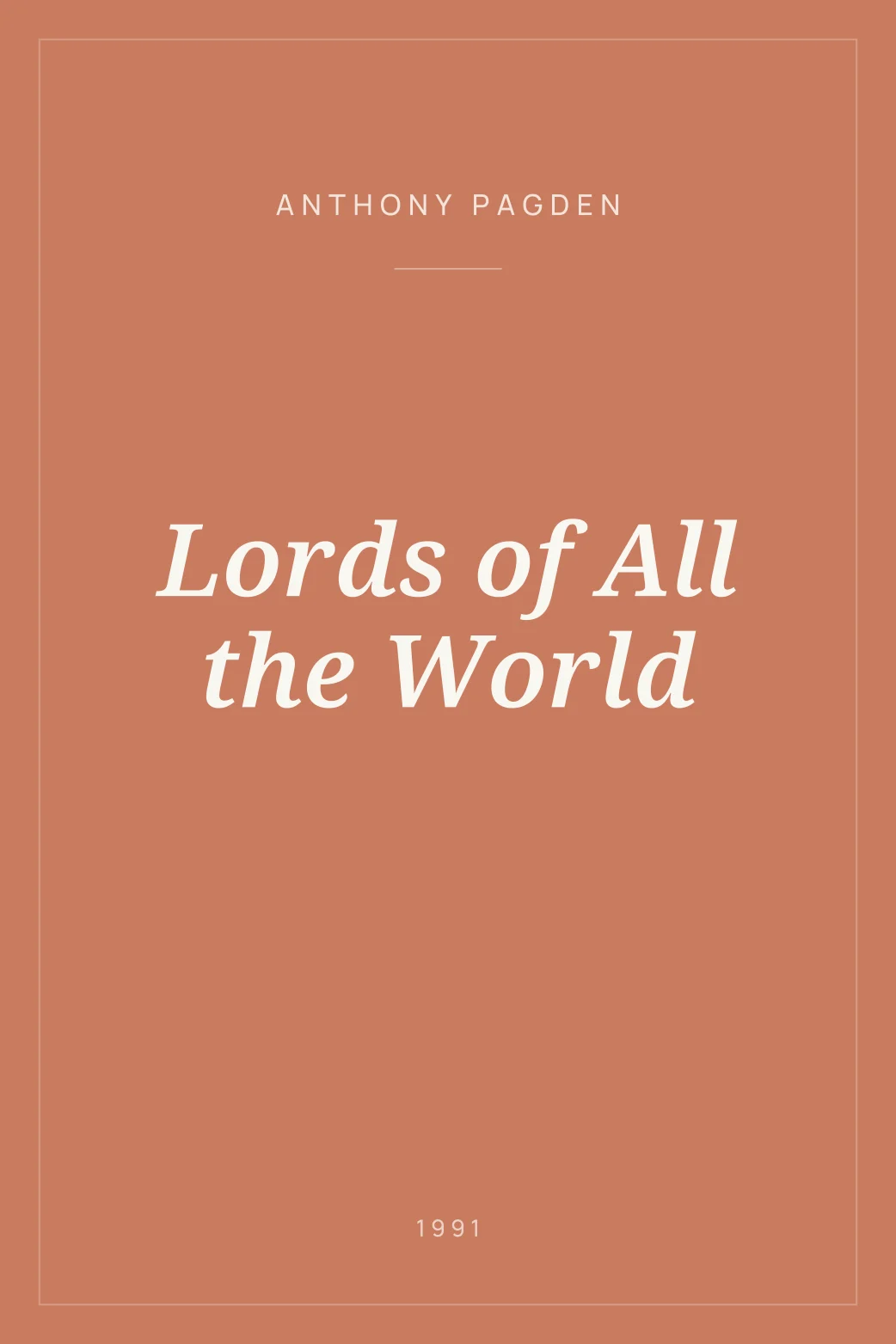 Portada de Lords of All the World