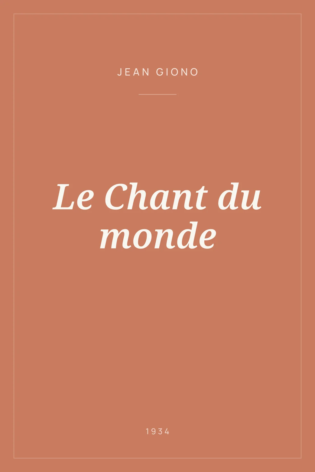 Portada de Le Chant du monde
