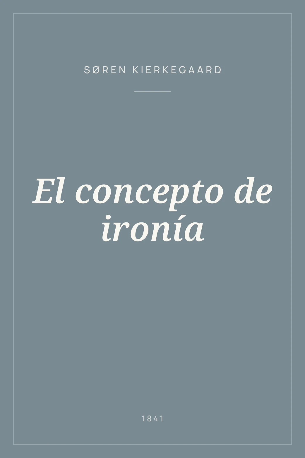 Portada de El concepto de ironía