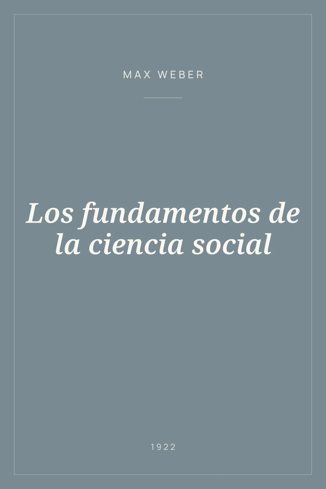 Portada de Los fundamentos de la ciencia social