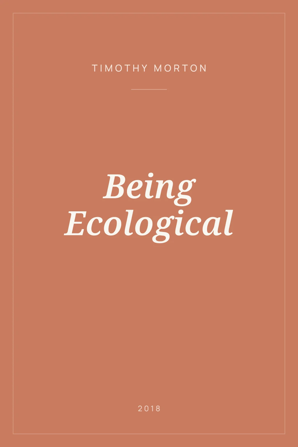 Portada de Being Ecological