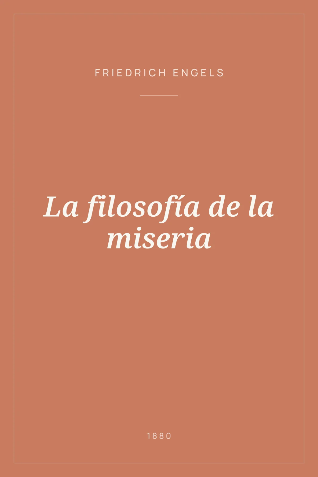 Portada de La filosofía de la miseria