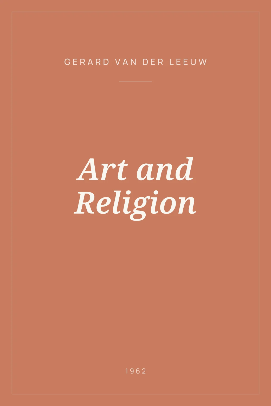 Portada de Art and Religion