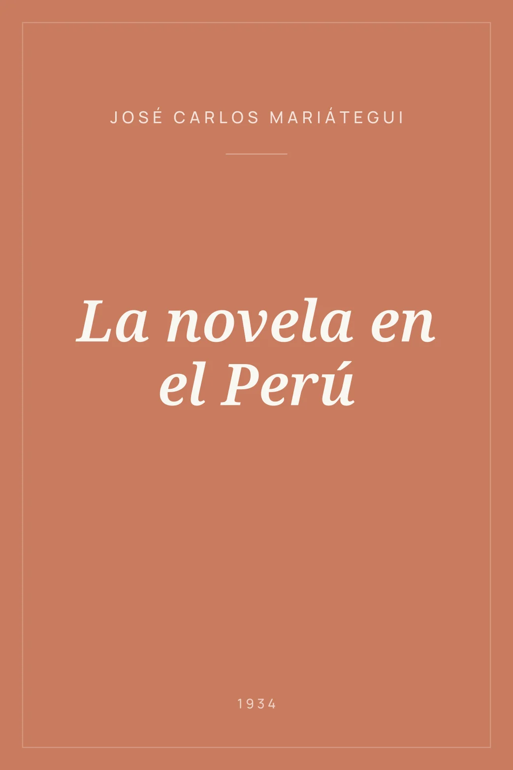 Portada de La novela en el Perú