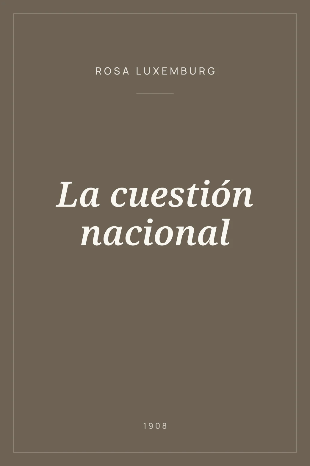 Portada de La cuestión nacional