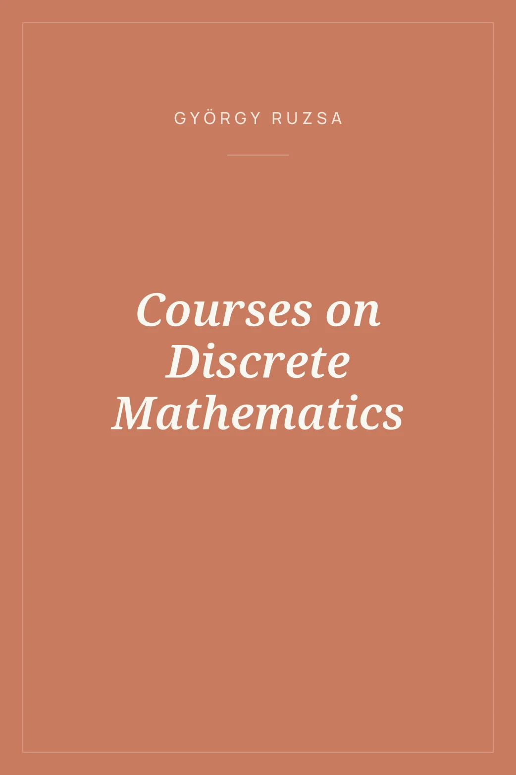 Portada de Courses on Discrete Mathematics