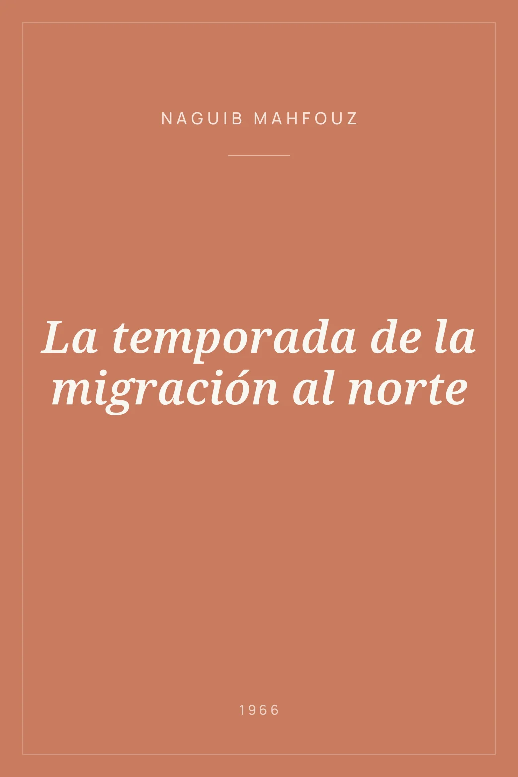 Portada de La temporada de la migración al norte