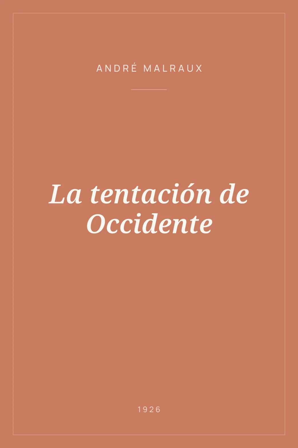 Portada de La tentación de Occidente