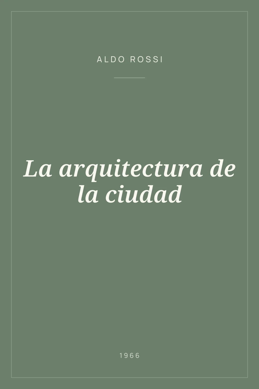 Portada de La arquitectura de la ciudad