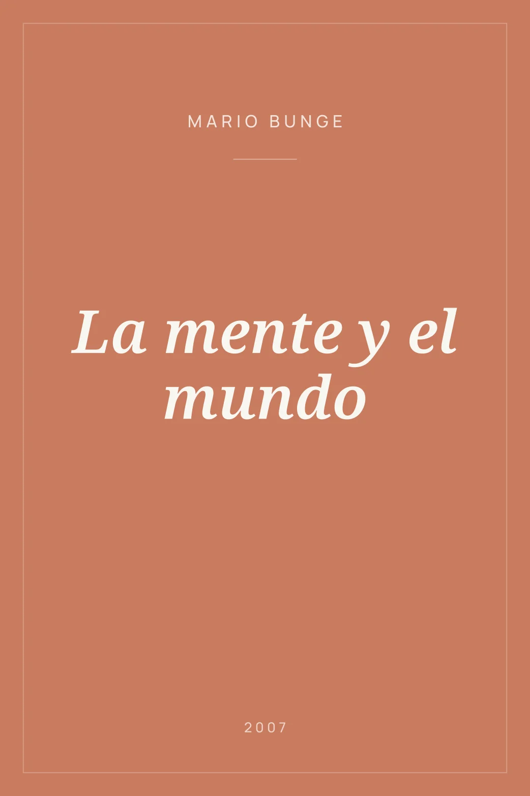 Portada de La mente y el mundo