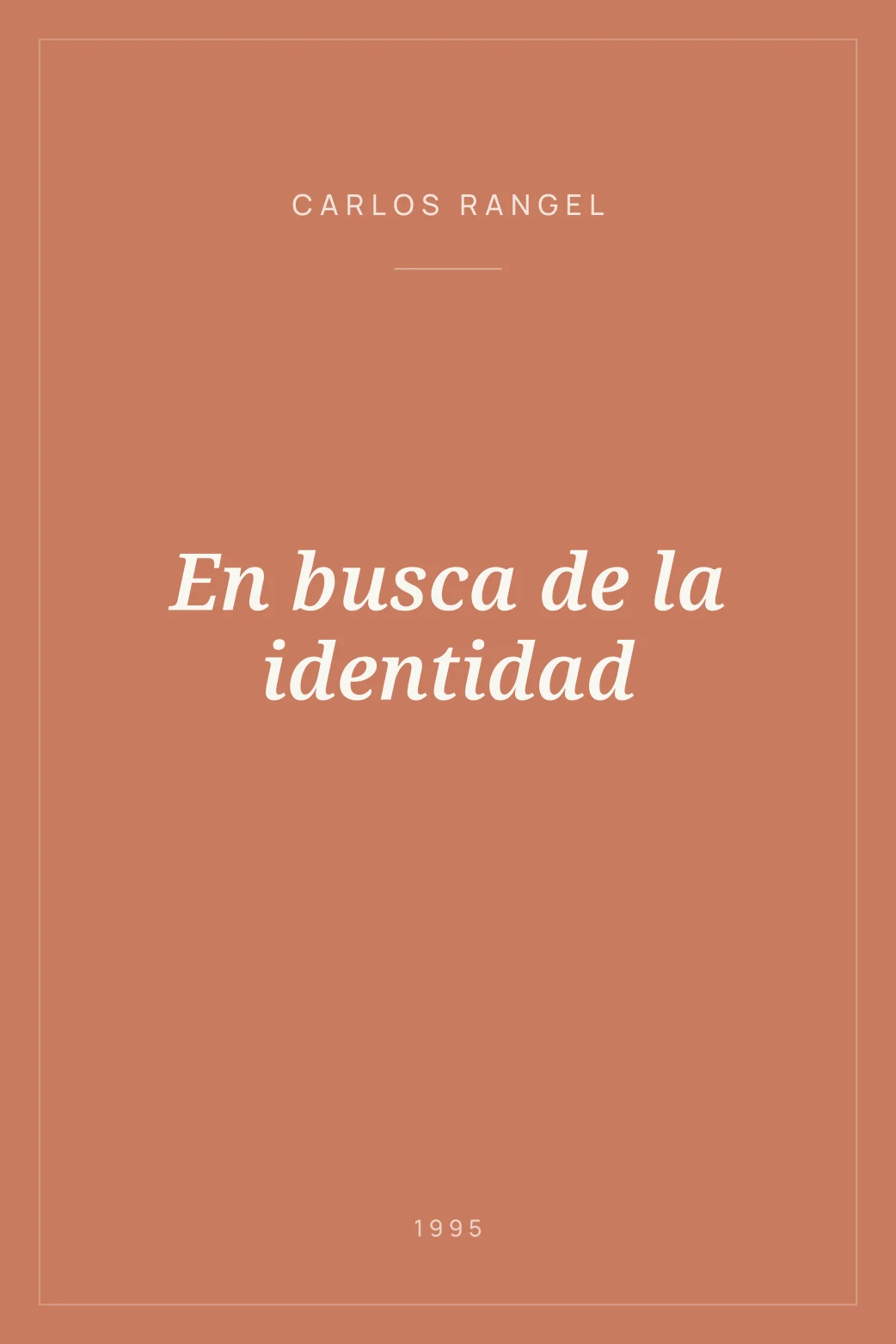 Portada de En busca de la identidad