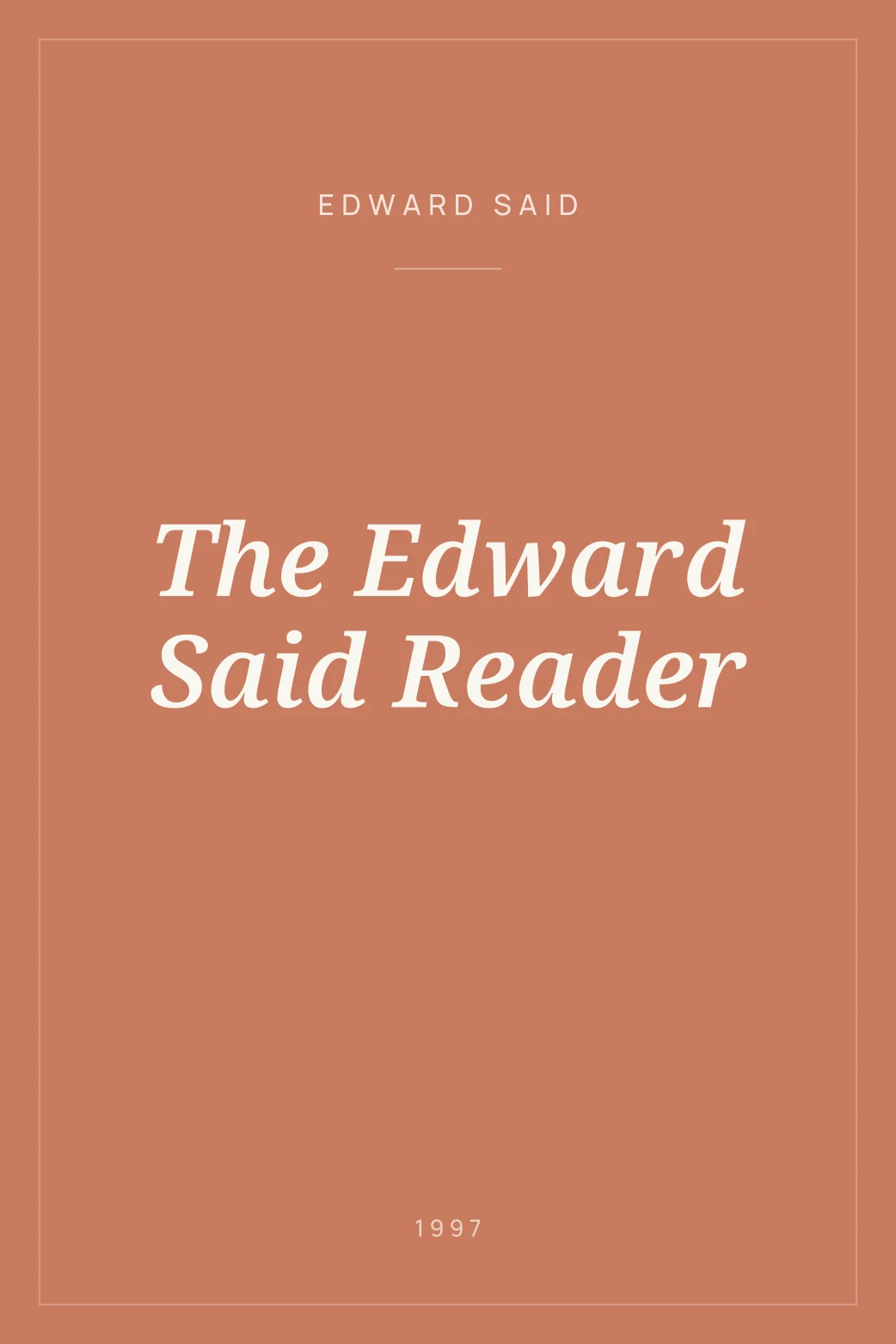 Portada de The Edward Said Reader