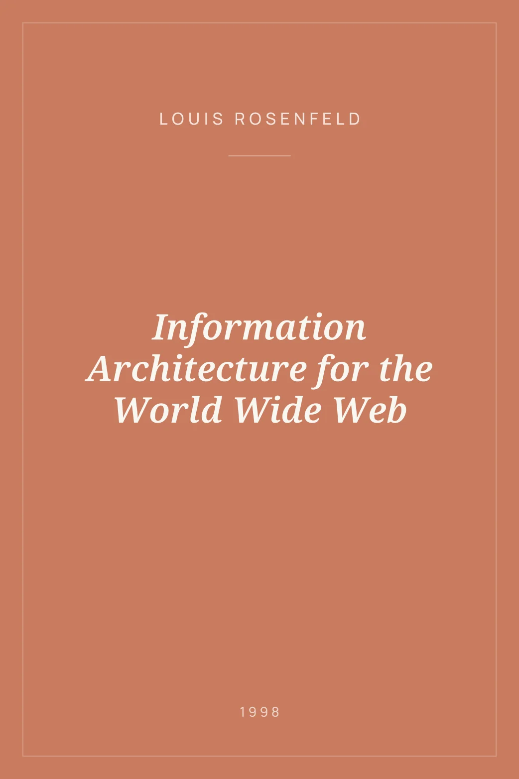 Portada de Information Architecture for the World Wide Web