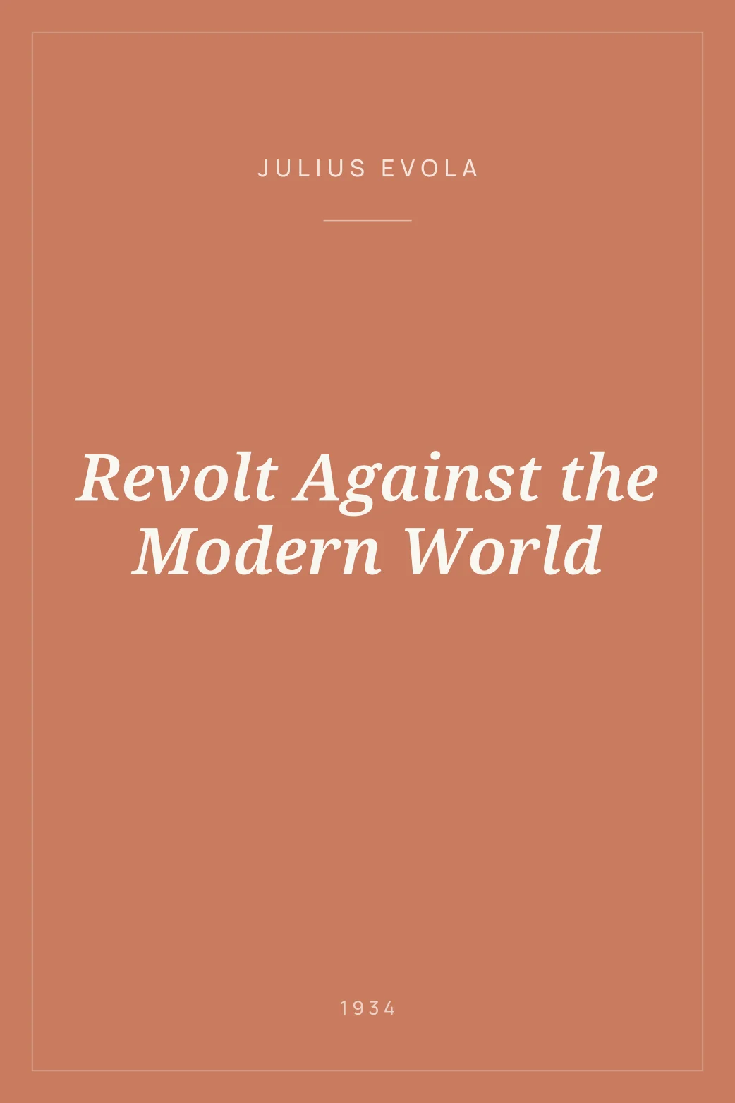 Portada de Revolt Against the Modern World