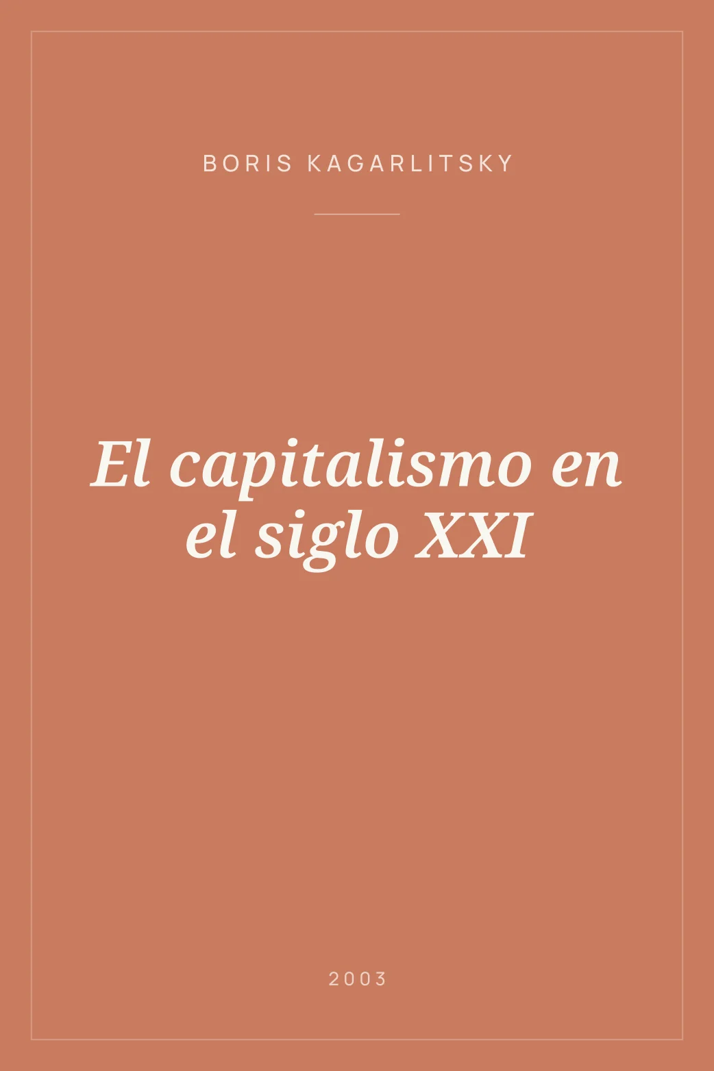 Portada de El capitalismo en el siglo XXI