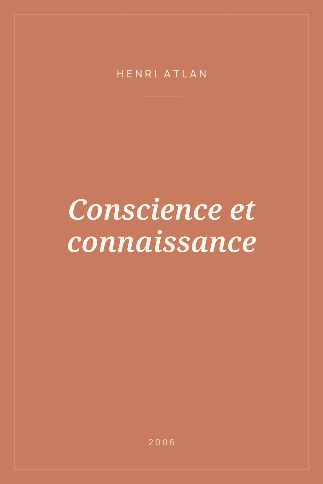 Portada de Conscience et connaissance