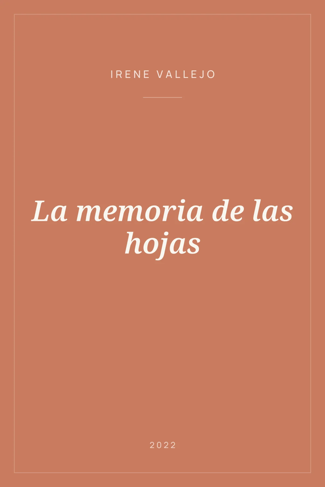Portada de La memoria de las hojas